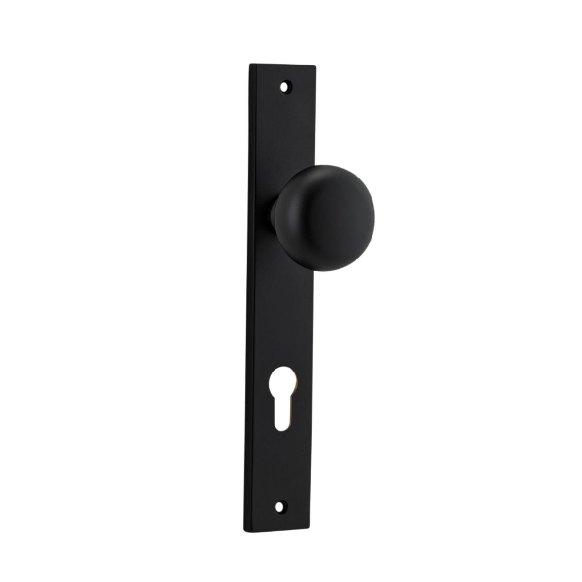 12822E85 - Cambridge Knob - Rectangular Backplate - Matt Black - Entrance