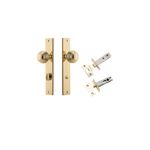 10324KPRIV60 - Guildford Knob - Rectangular Backplate Privacy Kit with Privacy Turn - Polished Brass - Privacy