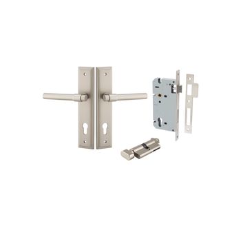 Helsinki Lever - Stepped Backplate Entrance Kit with High Security Lock