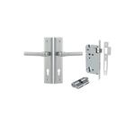 12402KENTR60KK - Helsinki Lever - Stepped Backplate Entrance Kit with High Security Lock - Brushed Chrome - Entrance
