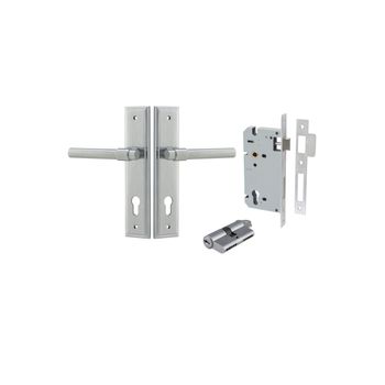 Helsinki Lever - Stepped Backplate Entrance Kit with High Security Lock