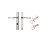 14206KPRIV60 - Verona Lever - Rectangular Backplate Privacy Kit with Privacy Turn - Polished Nickel - Privacy