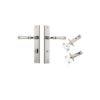 Verona Lever - Rectangular Backplate Privacy Kit with Privacy Turn