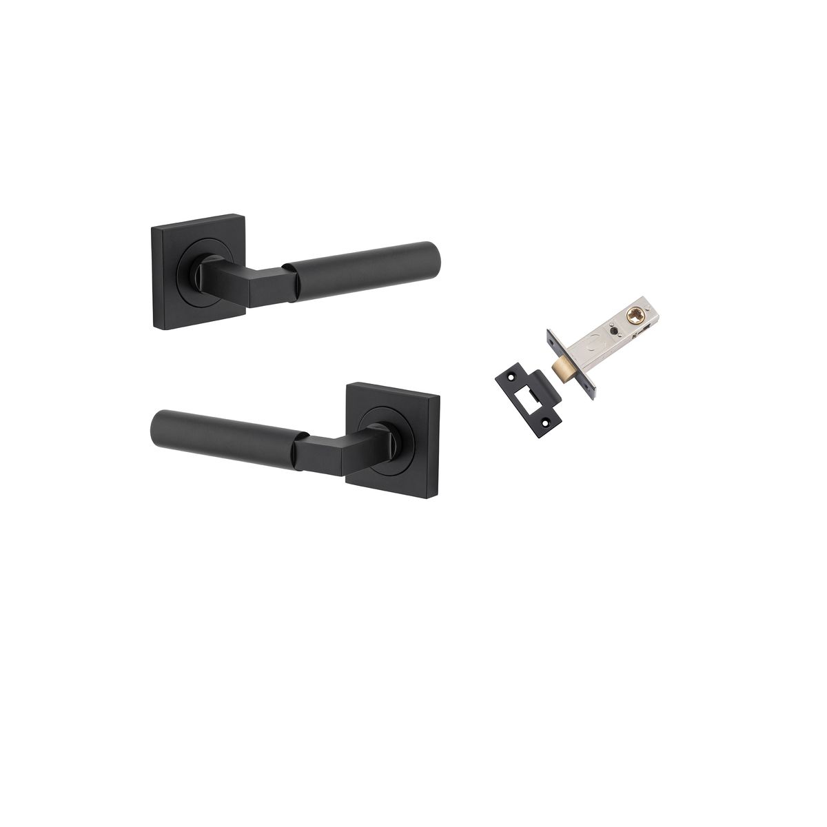 0413KPASS60 - Berlin Lever - Square Rose Passage Kit - Matt Black - Passage