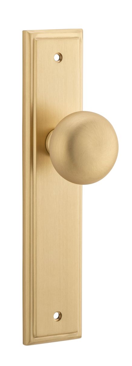 15340 - Cambridge Knob - Stepped Backplate - Brushed Brass - Passage
