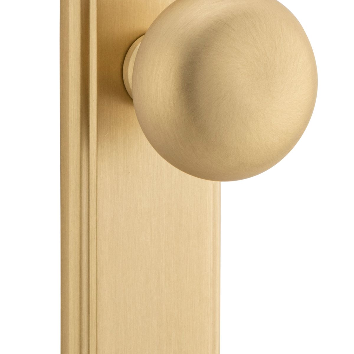 15340 - Cambridge Knob - Stepped Backplate - Brushed Brass - Passage