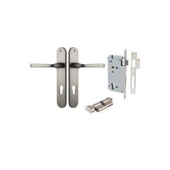 Annecy Lever - Oval Backplate Entrance Kit with High Security Lock
