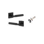 0423KIBPRIV60 - Brunswick Lever - Square Rose Privacy Kit (Inbuilt Privacy) - Matt Black - Privacy