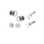 0204KPRIV60 - Cambridge Knob - Round Rose Privacy Kit with Separate Privacy Turn - Polished Chrome - Privacy