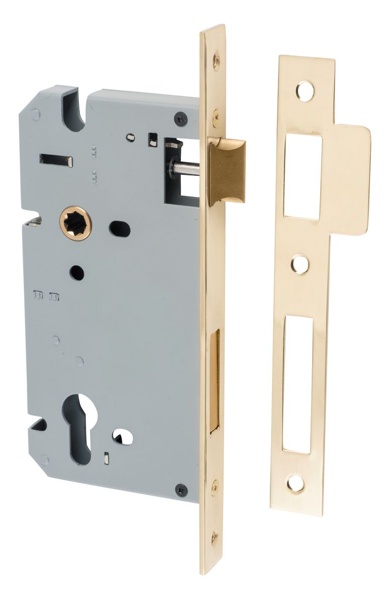 6027 - 85mm Euro Mortice Locks - 60mm Backset - Polished Brass