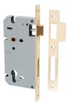 6027 - 85mm Euro Mortice Locks - 60mm Backset - Polished Brass