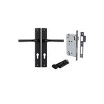 12708KENTR60KT - Annecy Lever - Rectangular Backplate Entrance Kit with High Security Lock - Matt Black - Entrance