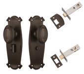 Bungalow Door Knob - Long Backplate Privacy Set