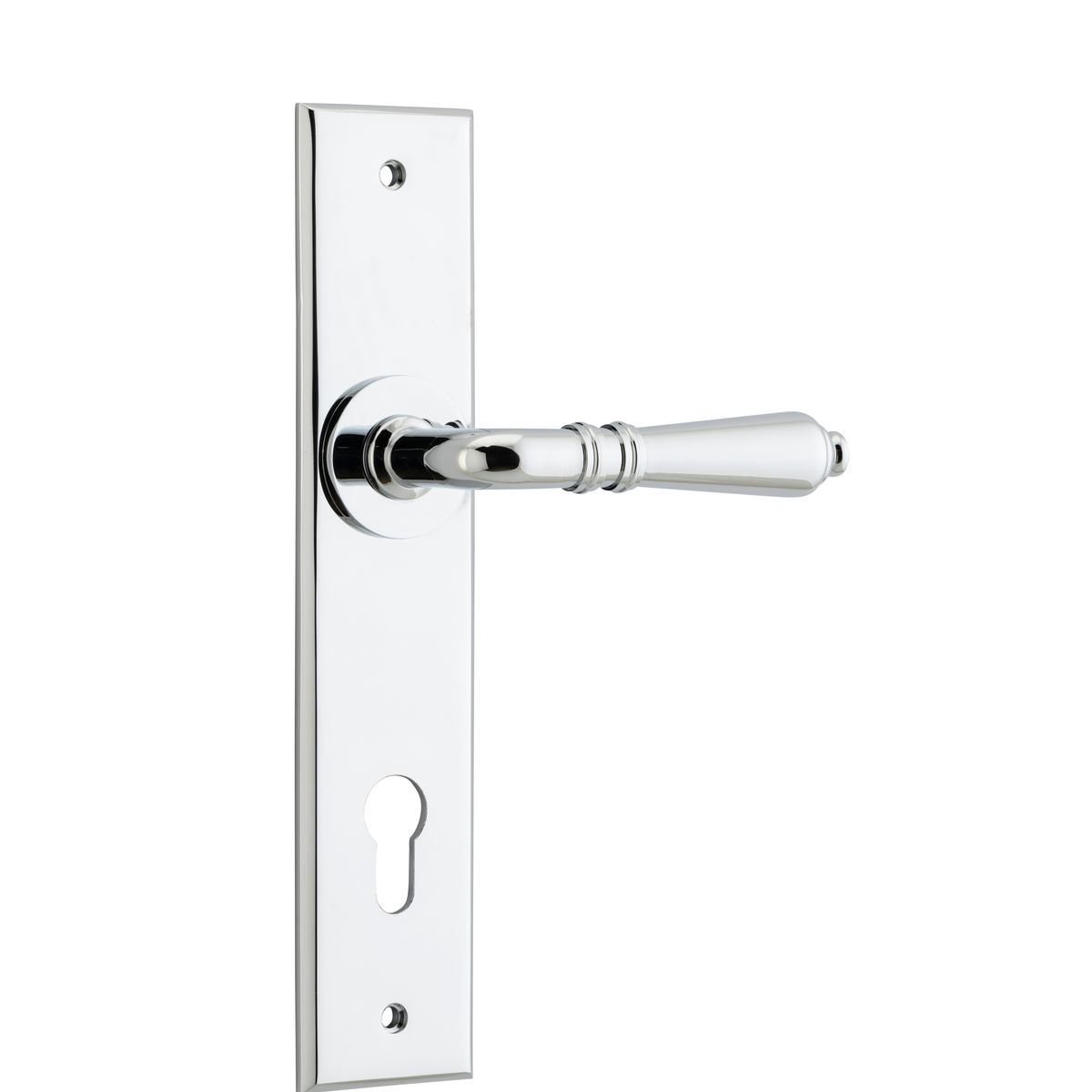 11780E85 - Sarlat Lever - Chamfered Backplate - Polished Chrome - Entrance