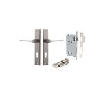 14754KENTR60KT - Como Lever - Rectangular Backplate Entrance Kit with High Security Lock - Satin Nickel - Entrance