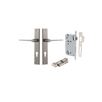 Como Lever - Rectangular Backplate Entrance Kit with High Security Lock