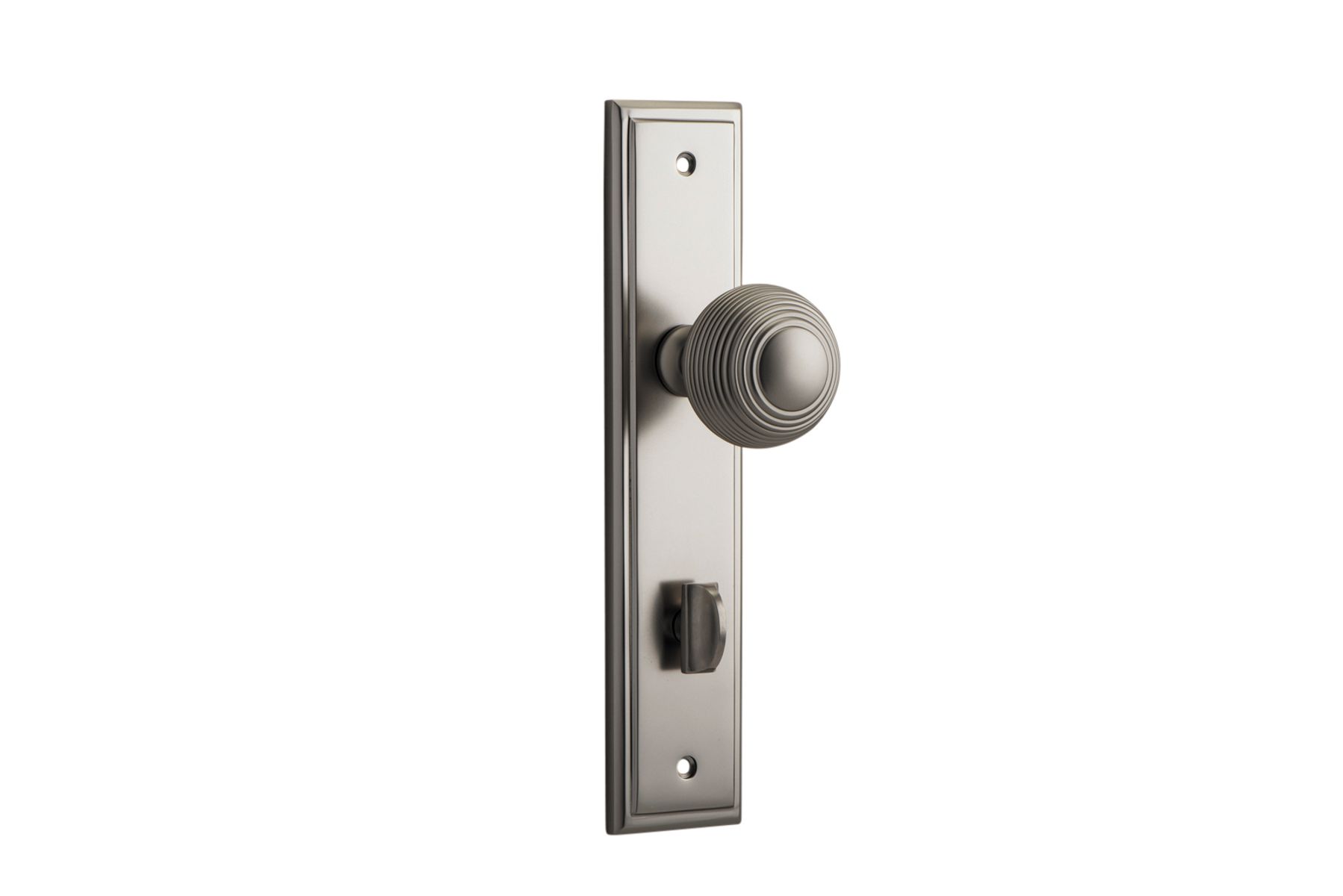 14842P85 - Guildford Knob - Stepped Backplate - Satin Nickel - Privacy