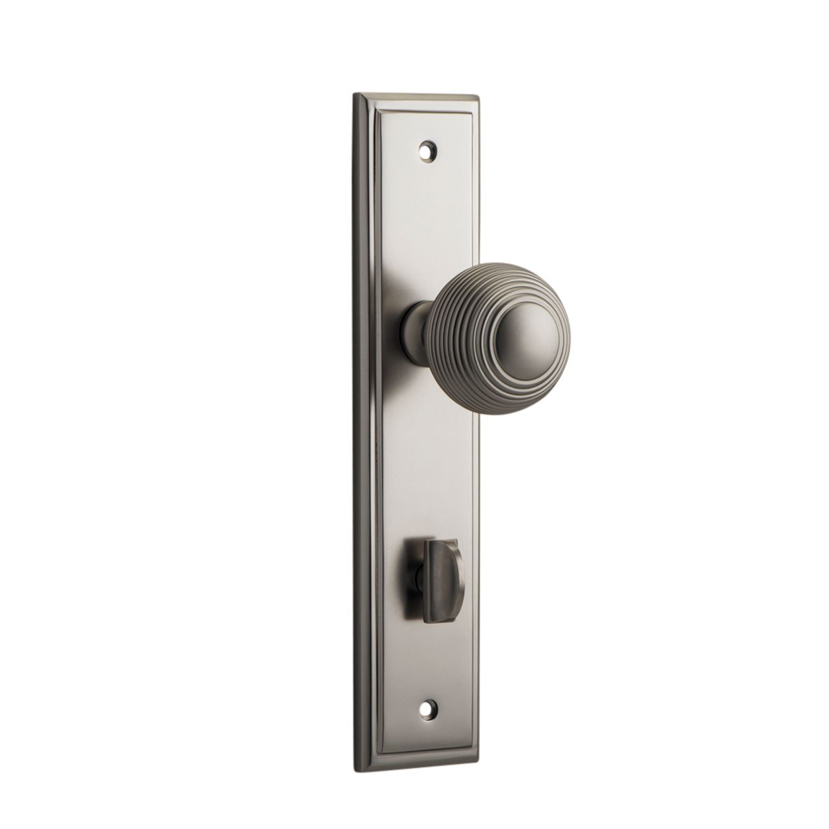14842P85 - Guildford Knob - Stepped Backplate - Satin Nickel - Privacy