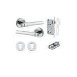 20624KENTR60KK - Helsinki Lever - Round Rose Entrance Kit with Separate High Security Lock - Polished Chrome - Entrance
