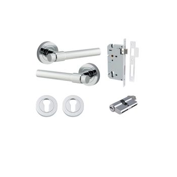 Helsinki Lever - Round Rose Entrance Kit with Separate High Security Lock