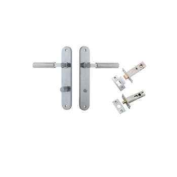 Brunswick Lever - Oval Backplate Privacy Kit