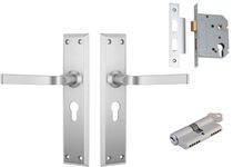 Menton Lever - Long Backplate Entrance Set with High Security Lock