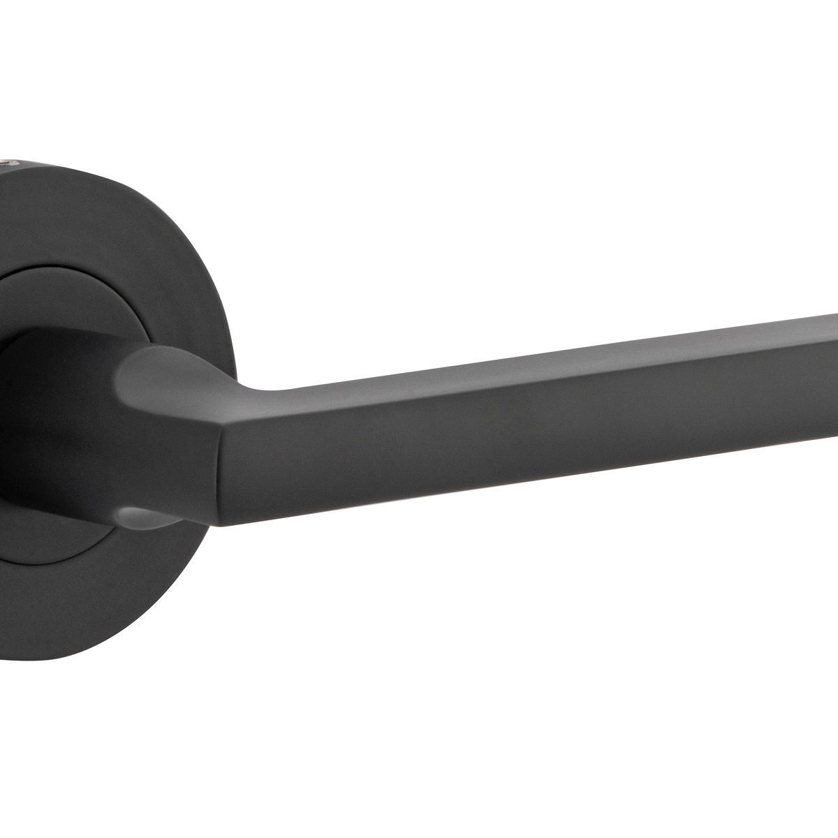 9213KIBPRIV60 - Baltimore Lever - Round Rose (Inbuilt Privacy) - Matt Black - Privacy