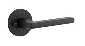 9213KIBPRIV60 - Baltimore Lever - Round Rose (Inbuilt Privacy) - Matt Black - Privacy