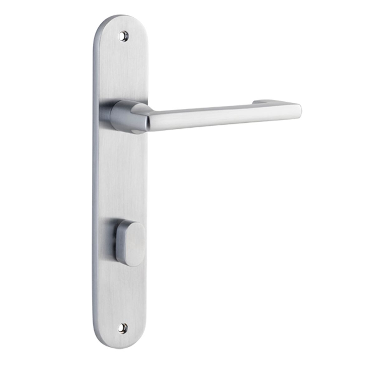 12352P85 - Baltimore Return Lever - Oval Backplate - Brushed Chrome - Privacy