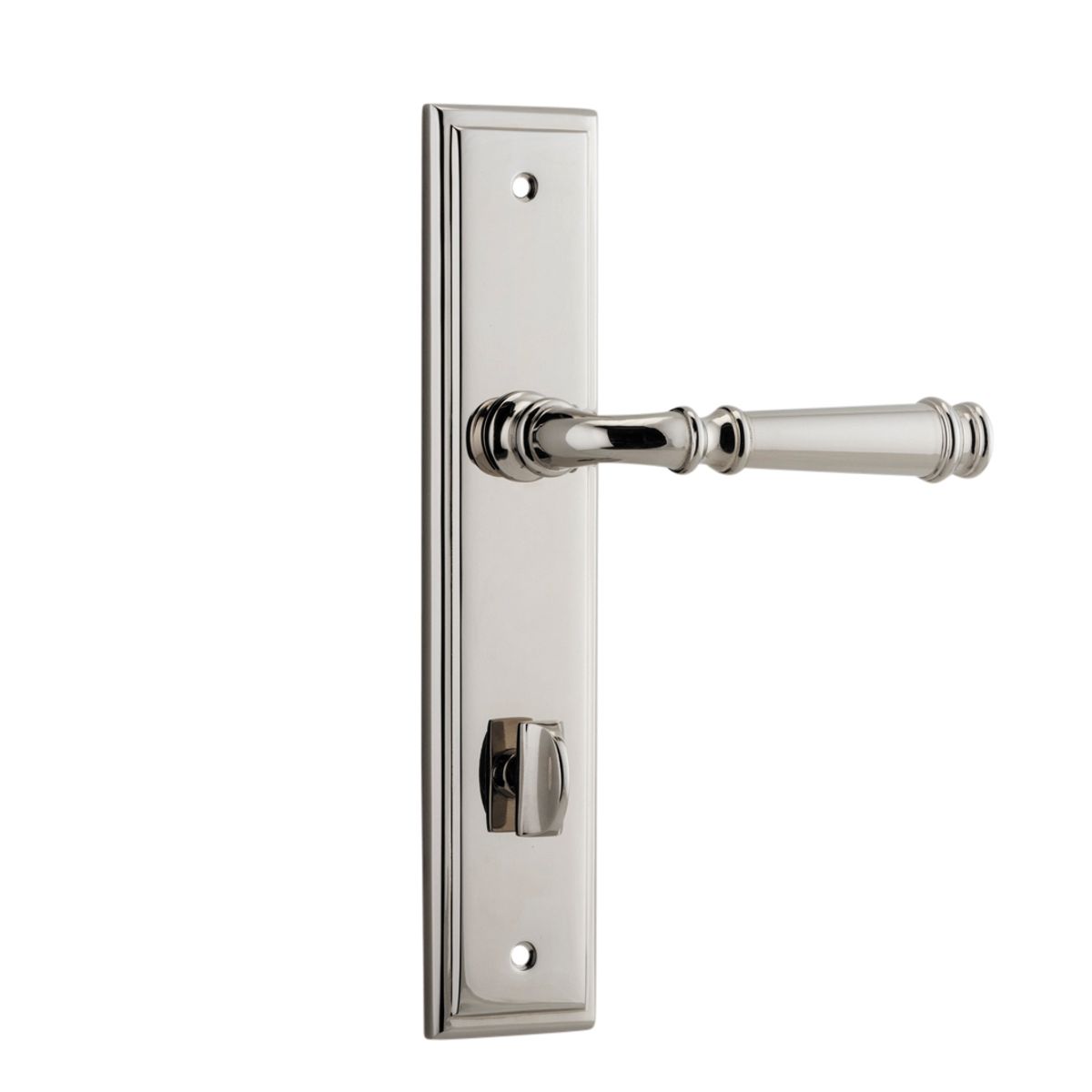 14242P85 - Verona Lever - Stepped Backplate - Polished Nickel - Privacy