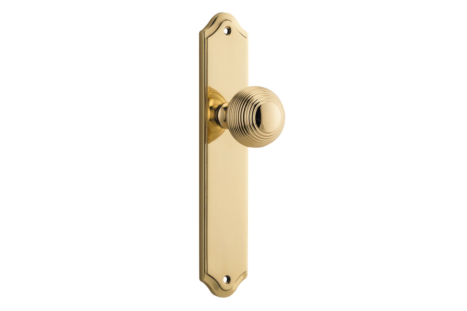 10330 - Guildford Knob - Shouldered Backplate - Polished Brass - Passage