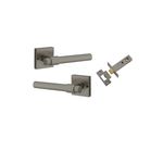 16804KIBPRIV60 - Helsinki Lever - Square Rose (Inbuilt Privacy) - Graphite PVD - Privacy