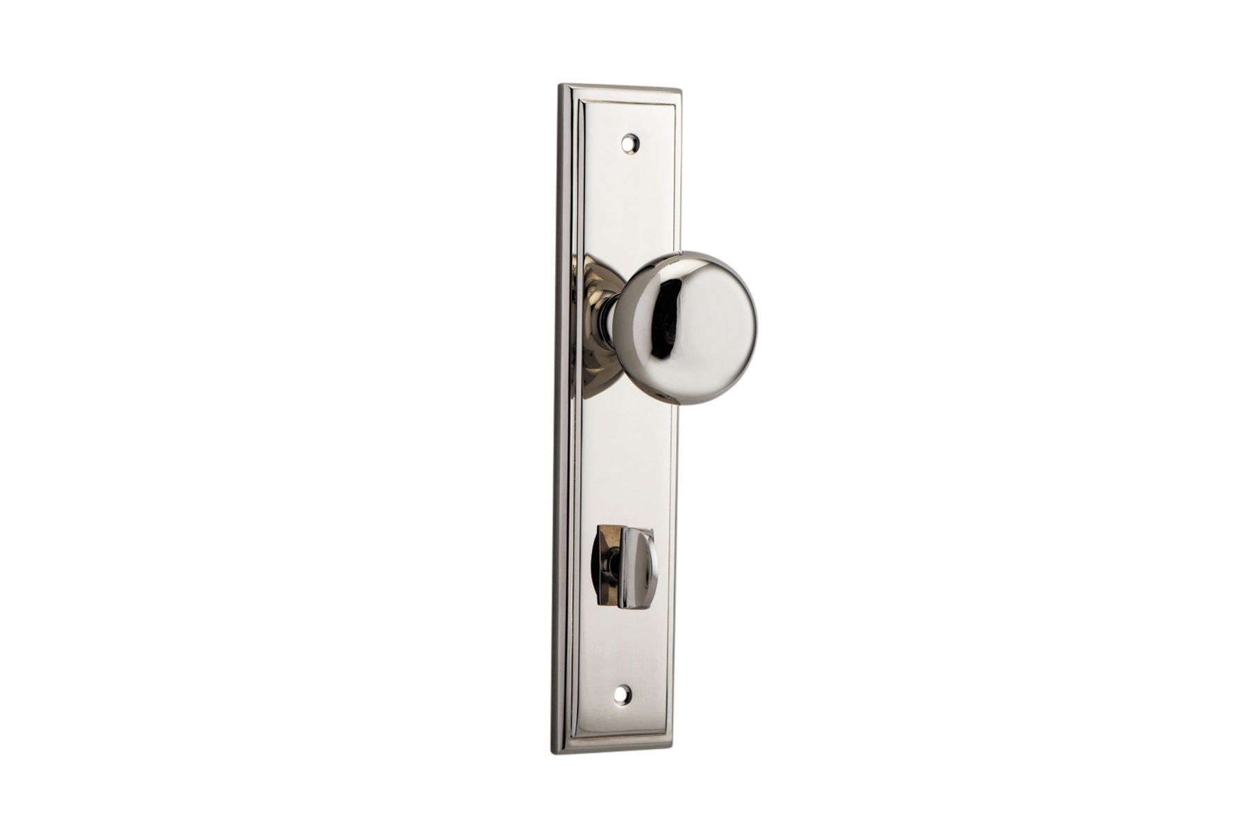 14340P85 - Cambridge Knob - Stepped Backplate - Polished Nickel - Privacy