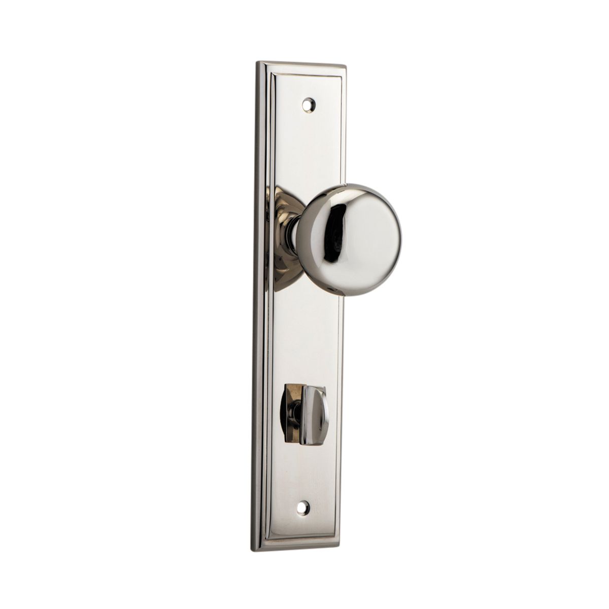 14340P85 - Cambridge Knob - Stepped Backplate - Polished Nickel - Privacy