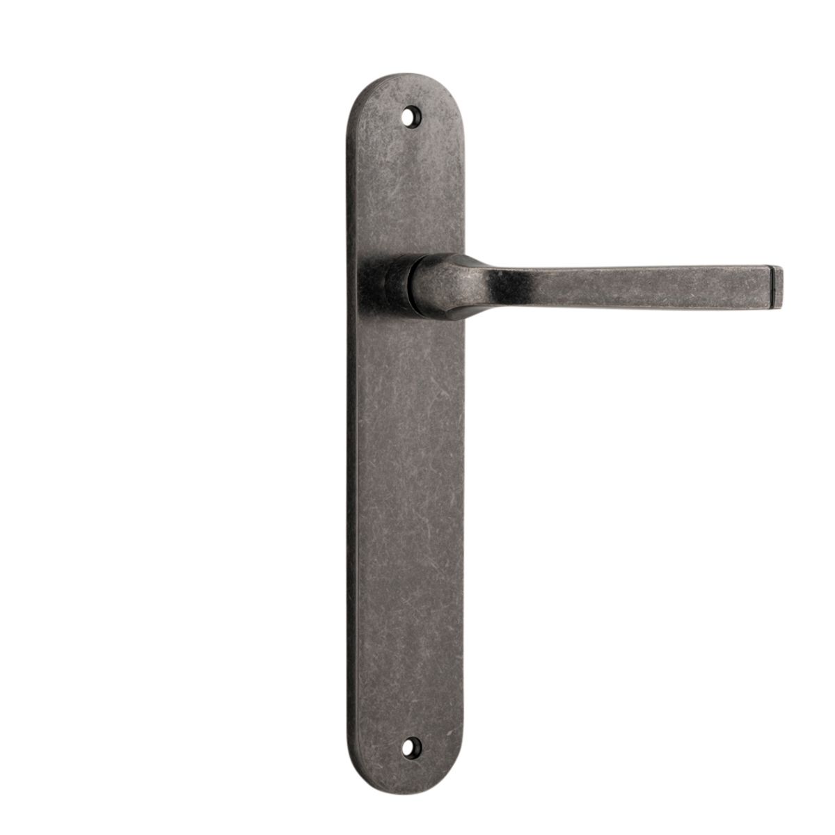13732 - Annecy Lever - Oval Backplate - Distressed Nickel - Passage