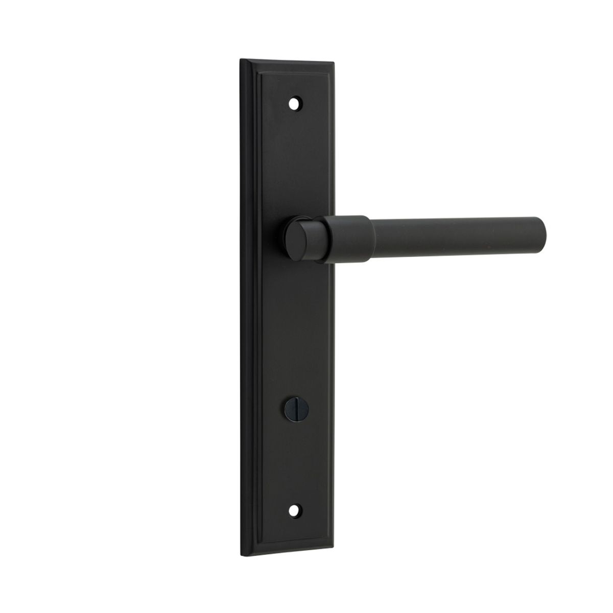 12902P85 - Helsinki Lever - Stepped Backplate - Matt Black - Privacy
