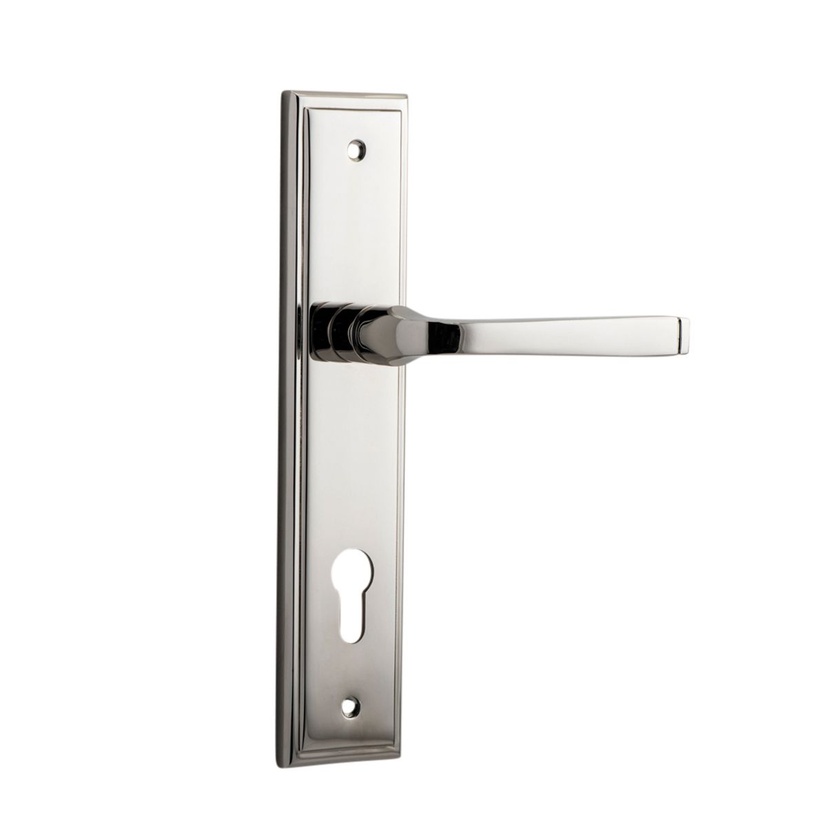 14244E85 - Annecy Lever - Stepped Backplate - Polished Nickel - Entrance