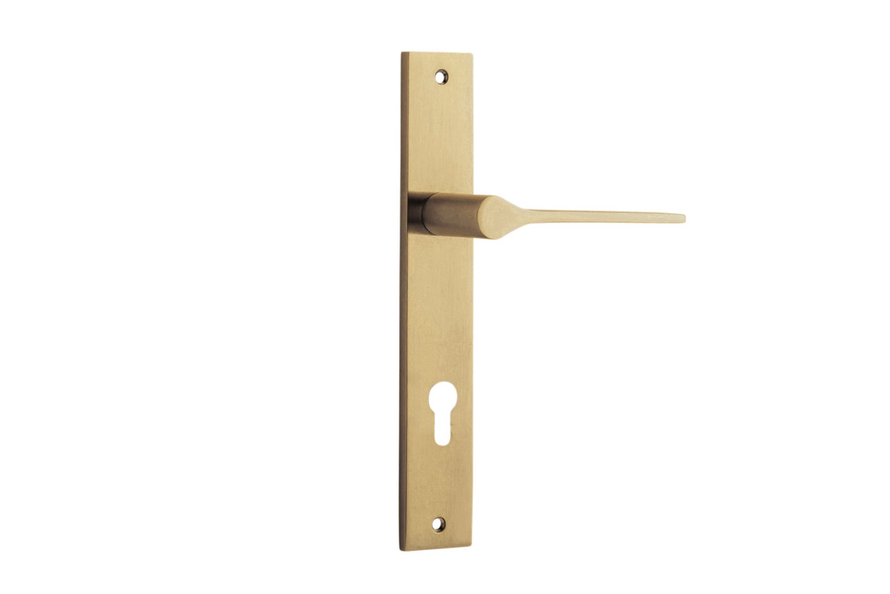 15254E85 - Como Lever - Rectangular Backplate - Brushed Brass - Entrance