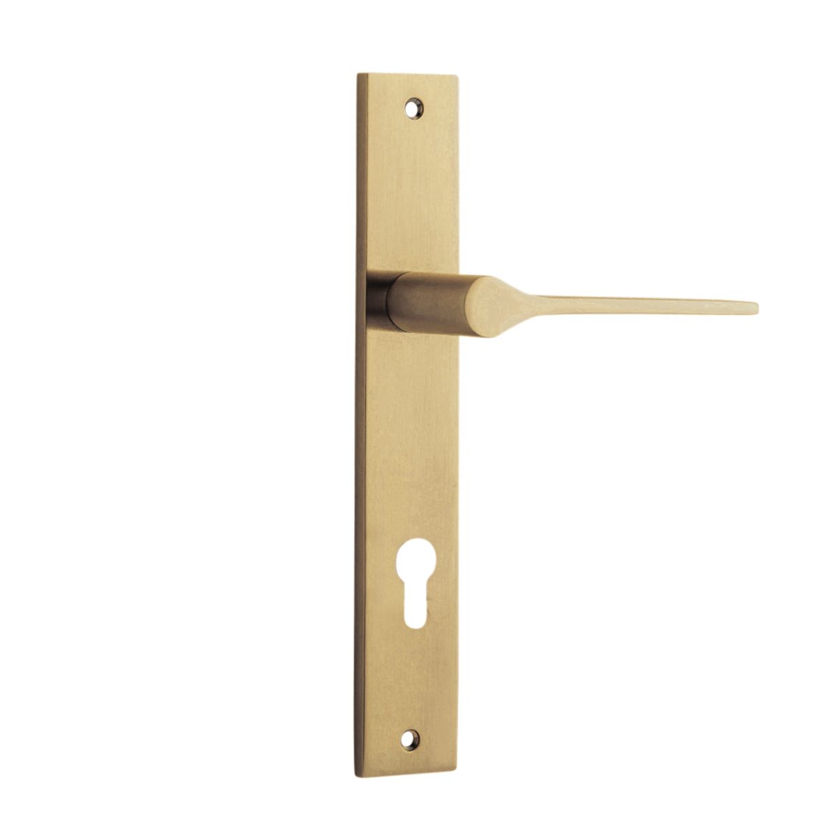 15254E85 - Como Lever - Rectangular Backplate - Brushed Brass - Entrance