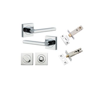 Baltimore Lever - Square Rose Privacy Kit with Separate Privacy Turn