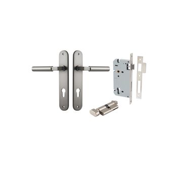 Berlin Lever - Oval Backplate Entrance Kit with High Security Lock