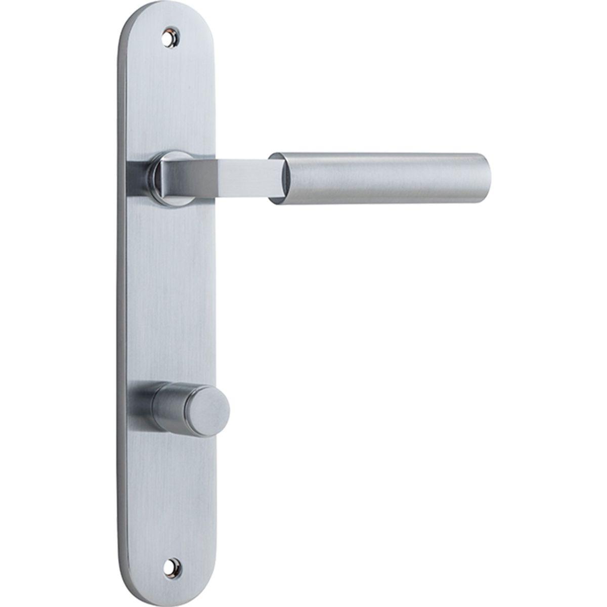 12266P85 - Berlin Lever - Oval Backplate - Brushed Chrome - Privacy