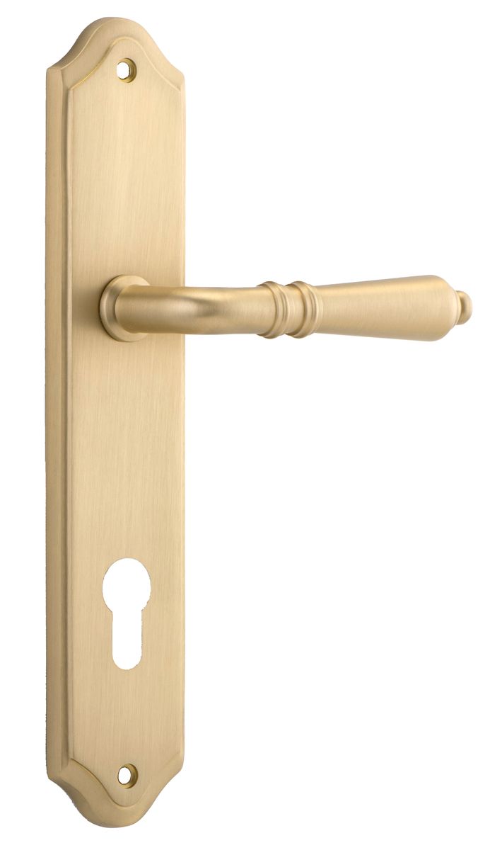 15212E85 - Sarlat Lever - Shouldered Backplate - Brushed Brass - Entrance