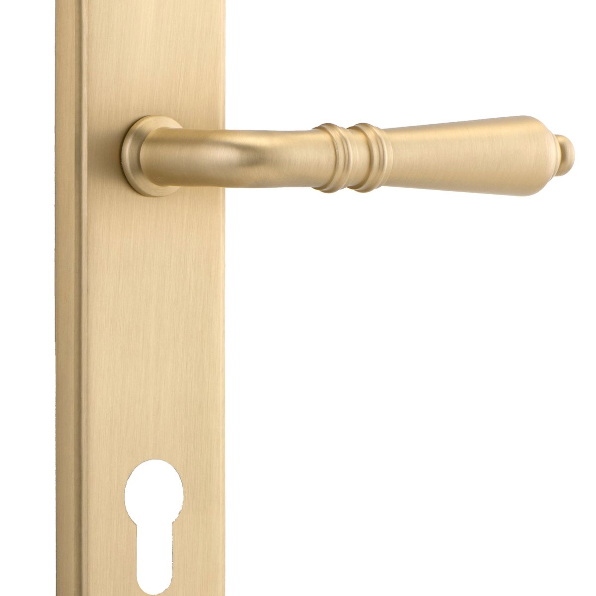 15212E85 - Sarlat Lever - Shouldered Backplate - Brushed Brass - Entrance