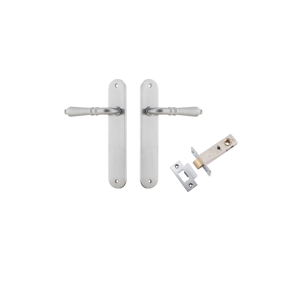 12224KPASS60 - Sarlat Lever - Oval Backplate Passage Kit - Brushed Chrome - Passage