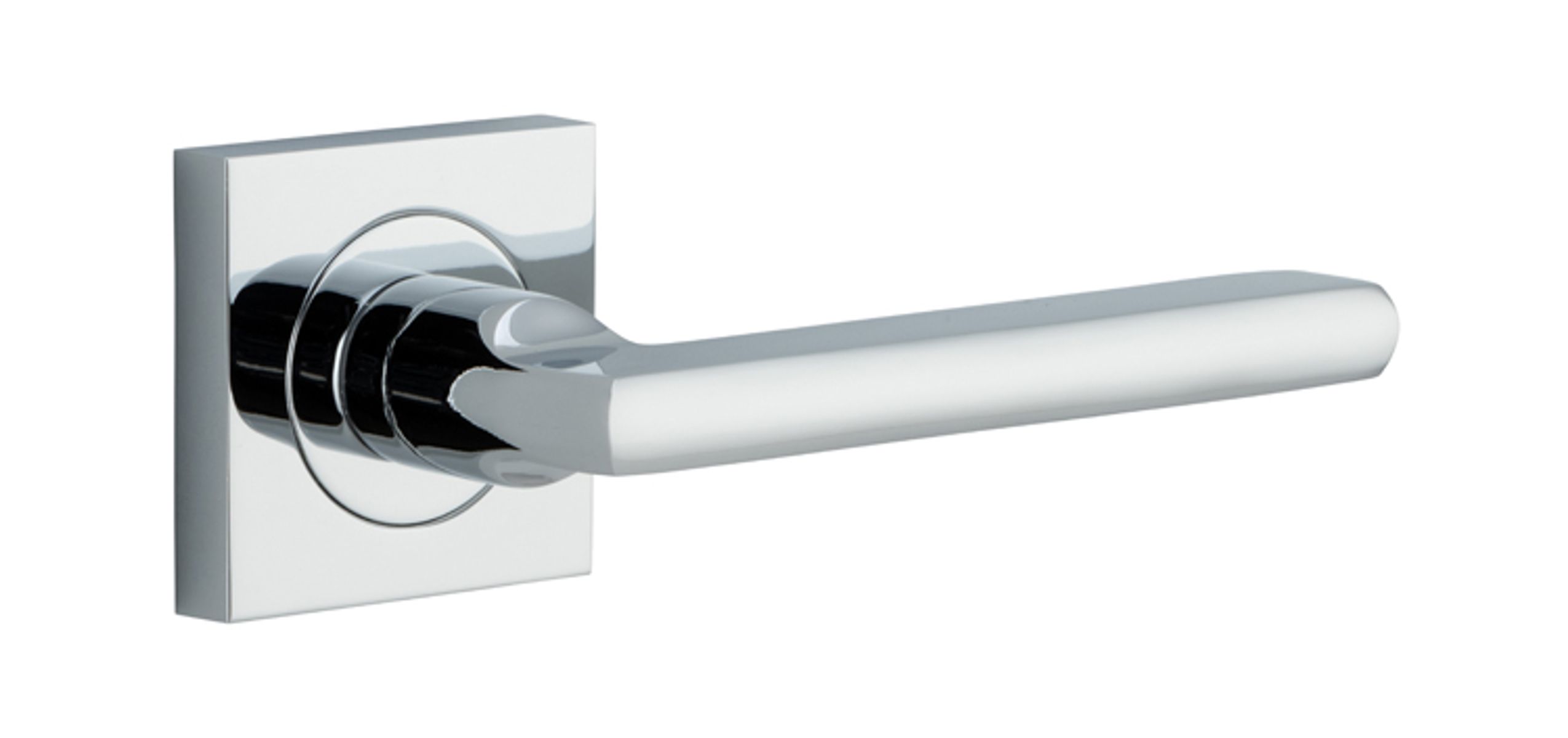 0274 - Baltimore Lever - Square Rose - Polished Chrome - Passage