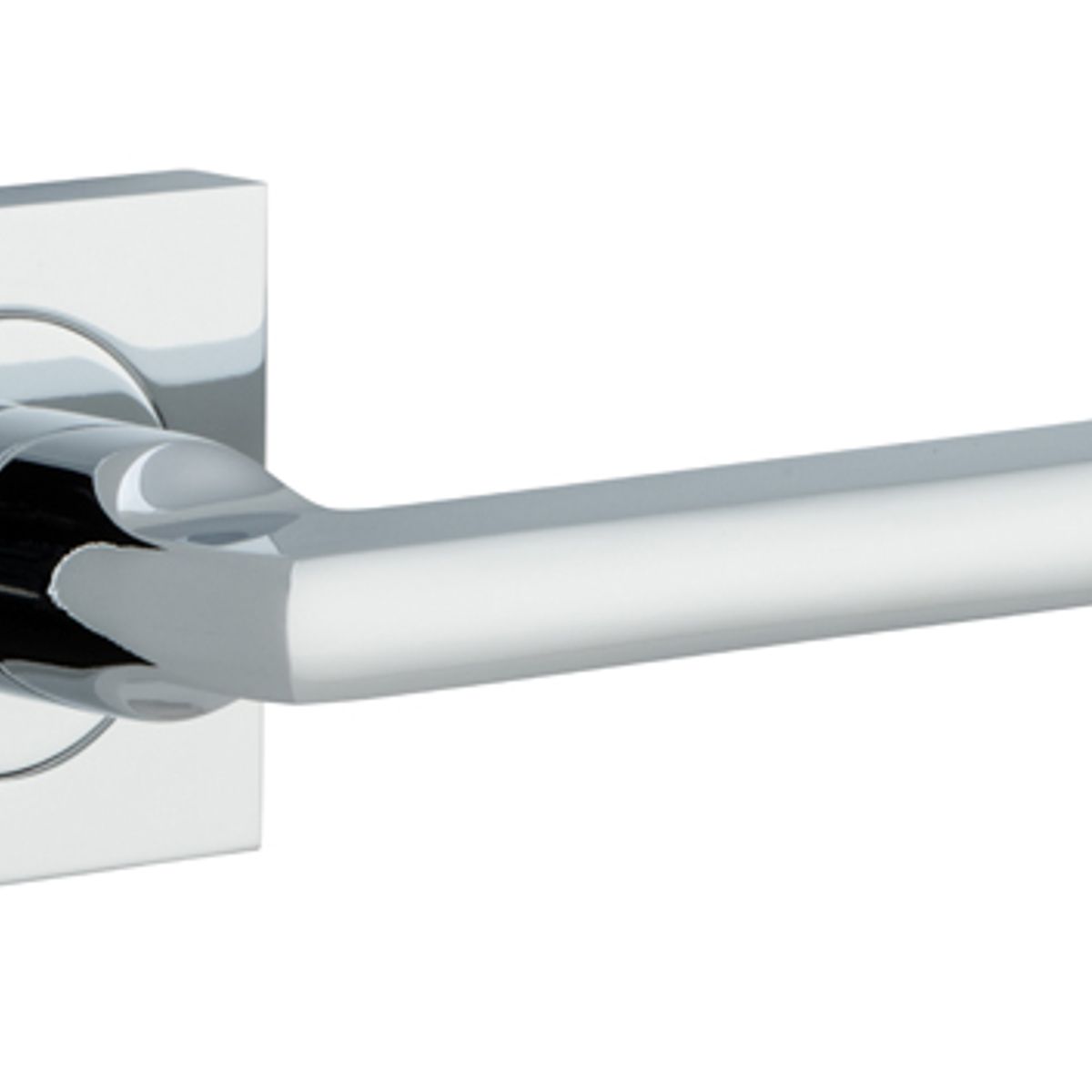 0274 - Baltimore Lever - Square Rose - Polished Chrome - Passage