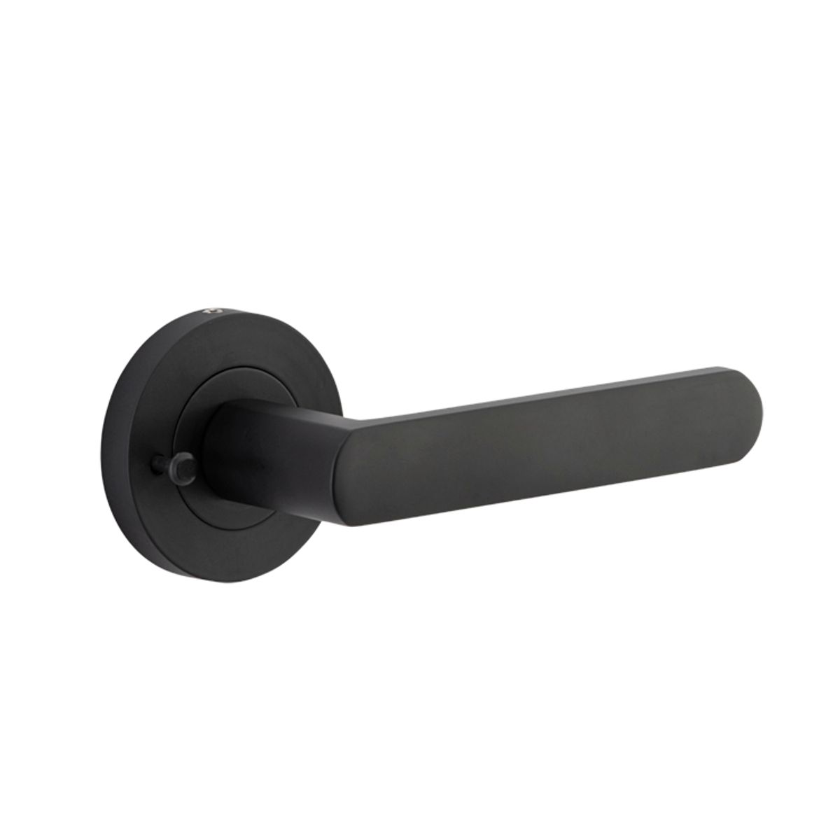 20773KIBPRIV60 - Osaka Lever - Round Rose (Inbuilt Privacy) - Matt Black - Privacy