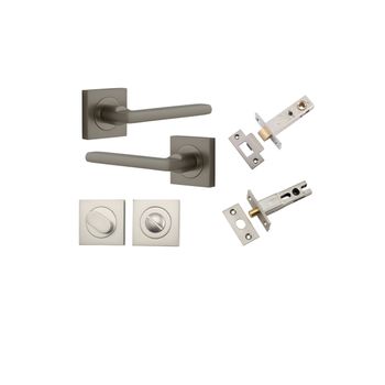 Baltimore Lever - Square Rose Privacy Kit with Separate Privacy Turn