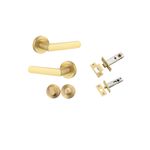 16270KPRIV60 - Osaka Lever - Round Rose Privacy Kit with Separate Privacy Turn - Brushed Gold PVD - Privacy